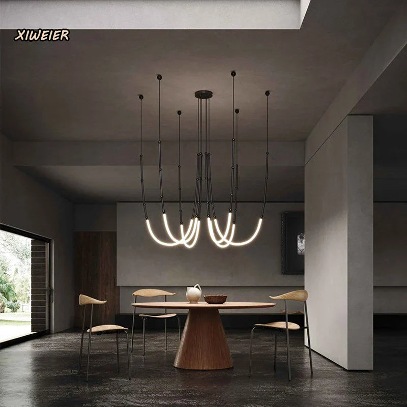 Decorbites™ Lámpara de Araña Lineal Creativa: Iluminación Moderna de Diseñador Nórdico Italiano para Sala de Estar y Vestíbulo
