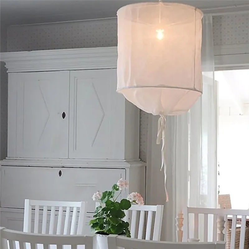Lámpara colgante de tela de lino Decorbites™: Elegante candelabro de tela bohemia para hogar, restaurante, hotel