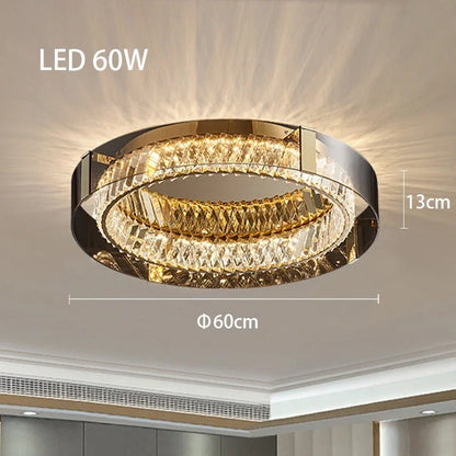 DecorBites™ Crystal LED Ceiling Chandelier Dimmable Luxury Modern Room Decor Bedroom Light