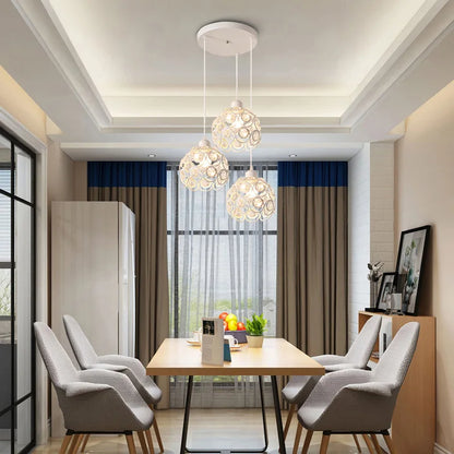 DecorBites™ Crystal Triple Pendant Lamp: Modern Nordic Design for Dining Room, Bedroom, Bar Counter