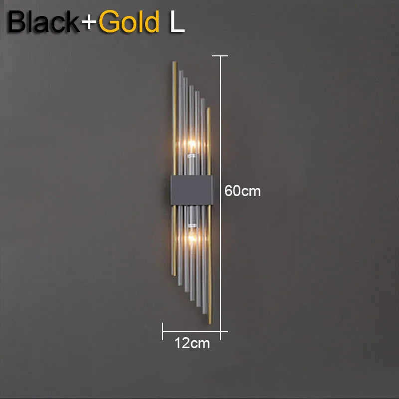 DecorBites™ Crystal Wall Lamp: Elegant LED Indoor Lighting for Living Room, Bedroom, Hotel, and TV Background