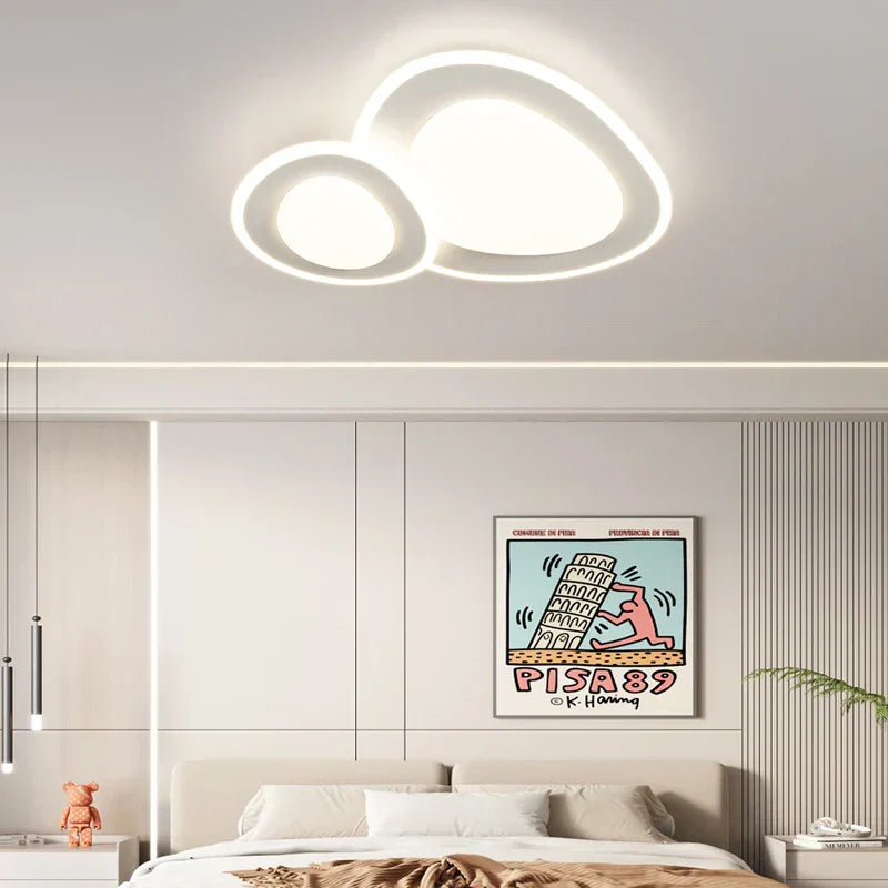 White Minimalist LED Chandelier C W110cm Design