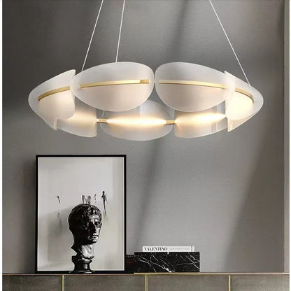 DecorBites™ Circular Petal LED Chandelier for Home Decor - Nordic Luxury Lighting Fixtures