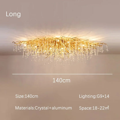 DecorBites™ Gloss Light Luxury Crystal Ceiling Chandelier for Living Room & Dining Room