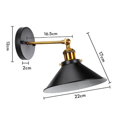 Aplique de pared DecorBites™ estilo loft industrial retro E27 para mesita de noche o salón