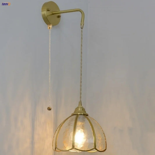 DecorBites™ Glass Brass LED Wall Sconce Vintage Vanity Light Wandlamp
