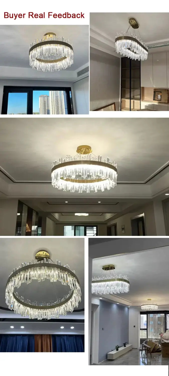 DecorBites™ Crystal Pendant Chandelier for Home Decor