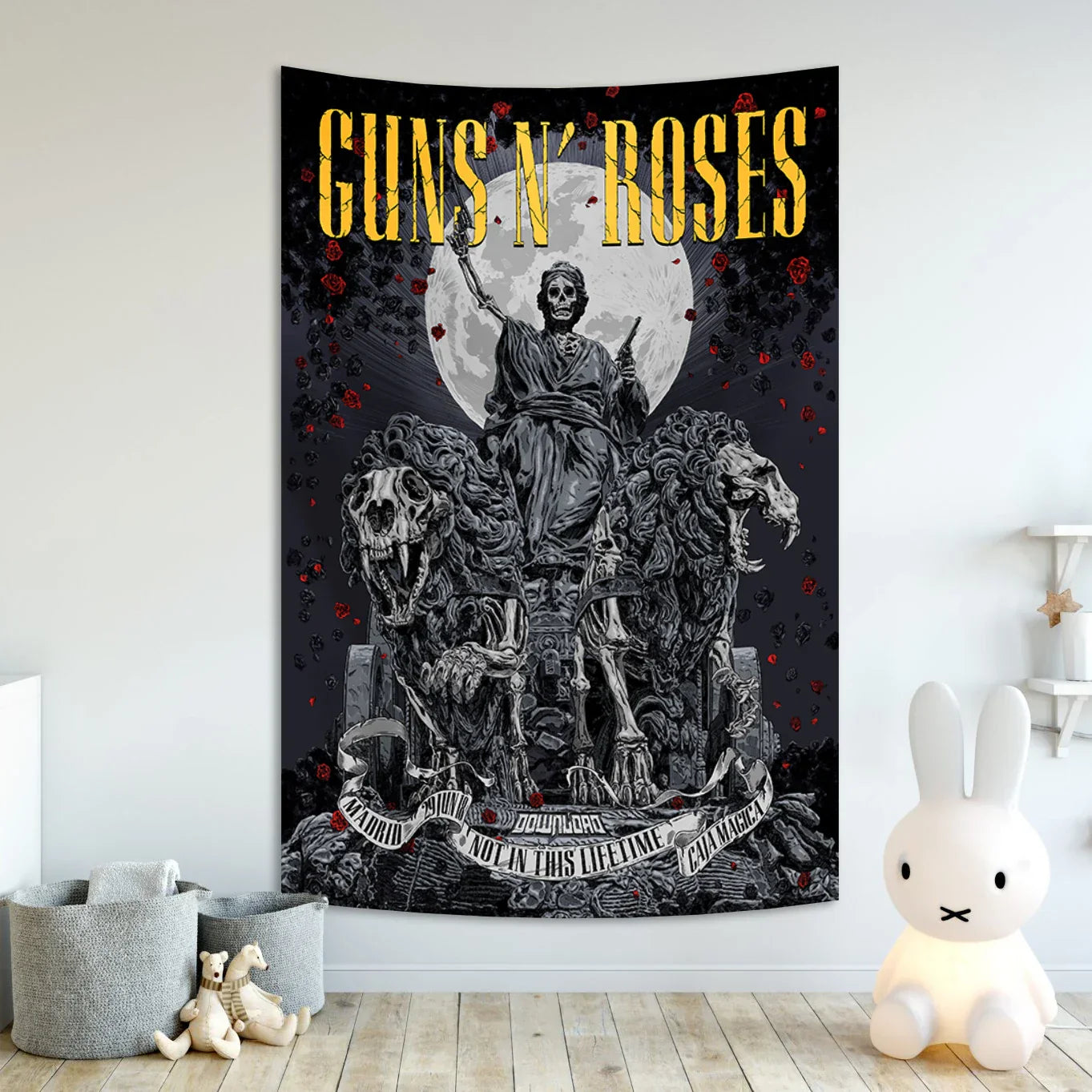 Guns N Roses Band Wall Tapestry - Decobites Music Room Decor Art Piece