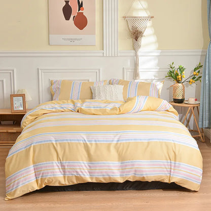 Decobites Geometric Stripes Bedding Set: Duvet Cover, Bed Sheets, Pillowcases