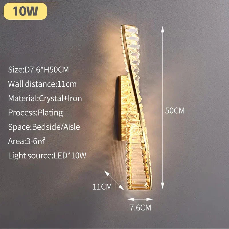 Lámpara colgante de cristal con anillos de acero dorado DecorBites™