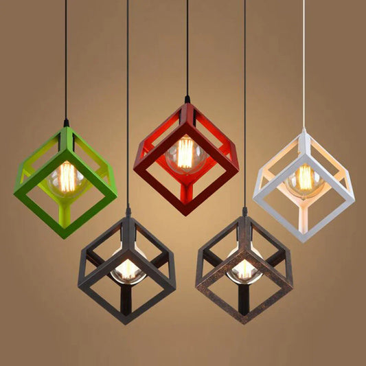 DecorBites™ Iron Pendant Light: Industrial Retro Vintage Hanging Lamp for Dining Room and Kitchen
