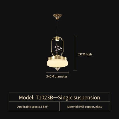 DecorBites™ Chinese Jade Chandelier | Modern Duplex Villa Lighting