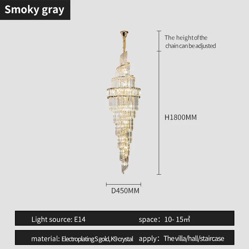 DecorBites™ Crystal Hollow Chandelier LED Light for Modern Luxury Living Room Loft