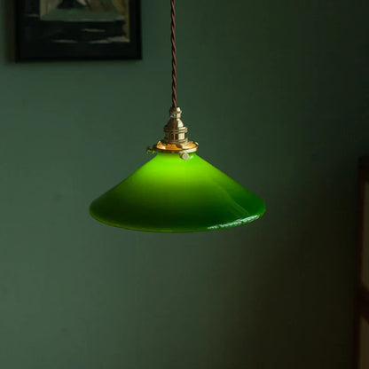 Decorbites™ Edison Vintage Pendelleuchte Grünes Glas Kupferfassung Heimdekoration