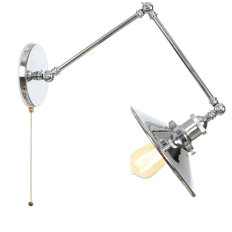 Decorbites™ Industrielle Linse Vintage-Loft-LED-Wandleuchte mit Schwingarmen und Zugschalter