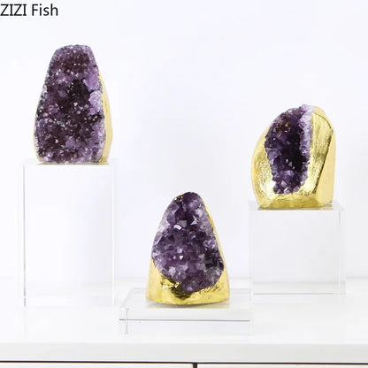 DecorBites™ Amethyst Crystal Base Desk Ornament for Room Aesthetics