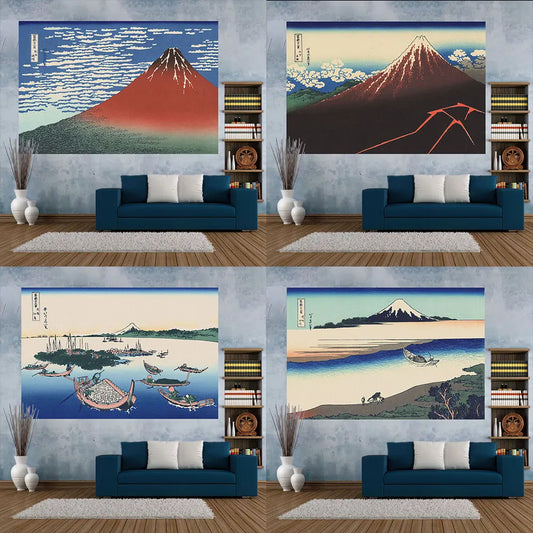 Fugaku Scenery Tapestry for Vintage Wall Art Aesthetic Home Decor by Decobites.