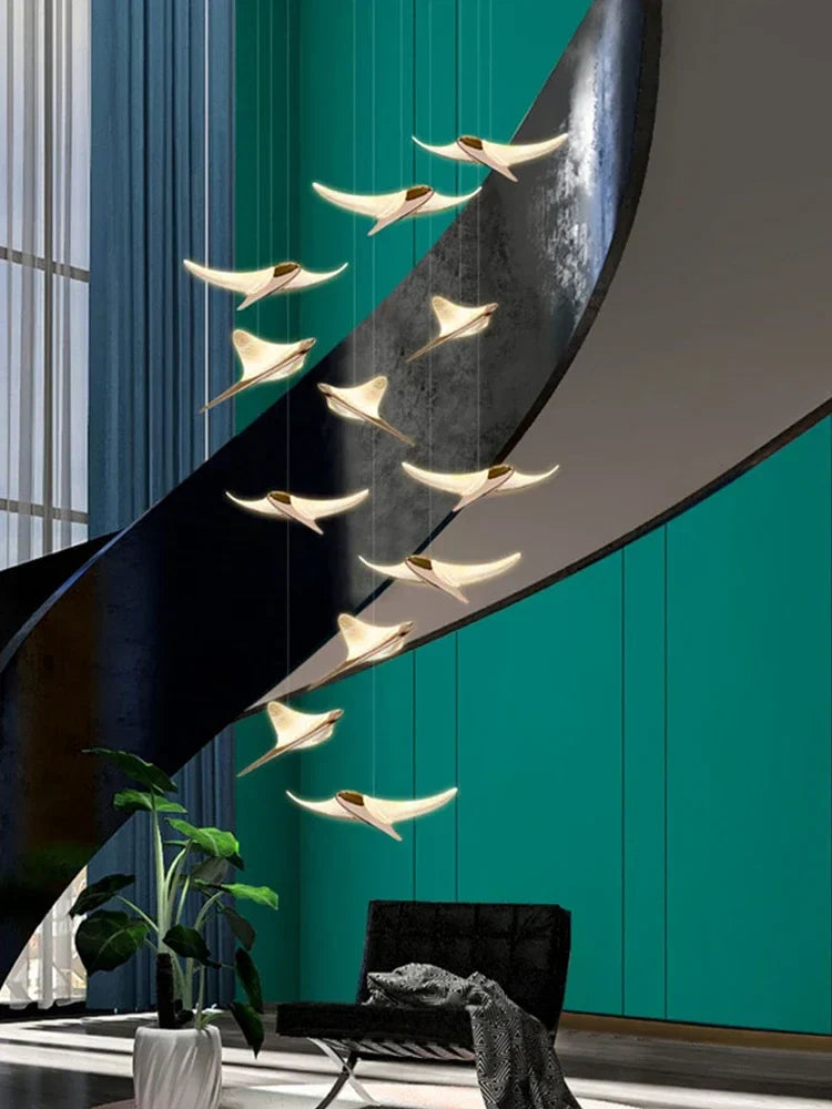 DecorBites™ Dolphin Pendant Chandelier: Luxe Staircase & Lobby Décor for Hotel, Mall & Home