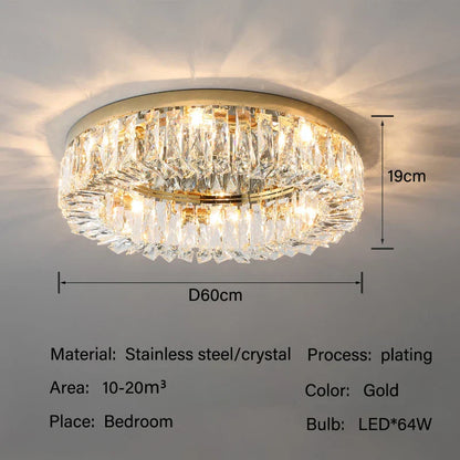 DecorBites™ Crystal LED Ceiling Lights: Elegant Lighting Fixture for Living Room Bedroom Kitchen Decor