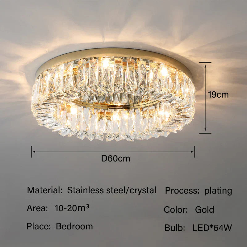 DecorBites™ Crystal LED Ceiling Lights: Luxury Lighting Fixture for Living, Dining, Kitchen, and Bedroom