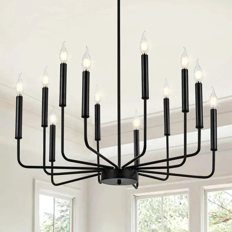 Black Eight-Light Chandelier