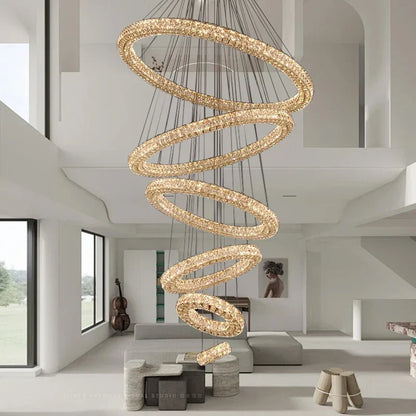 DecorBites™ Crystal Ring Chandelier - Color Changing LED Modern Luxury Hanging Lamp