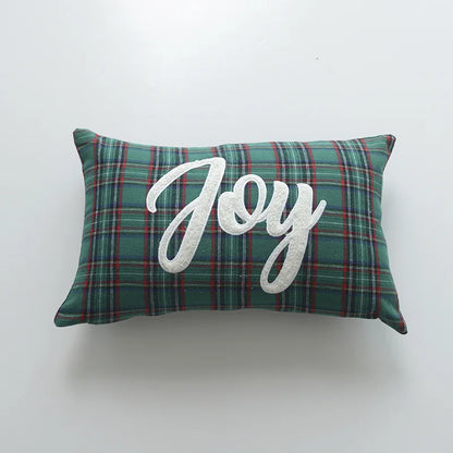 DecorBites™ Christmas Cartoon Letter Embroidered Pillow Cover Festive Sofa Cushion