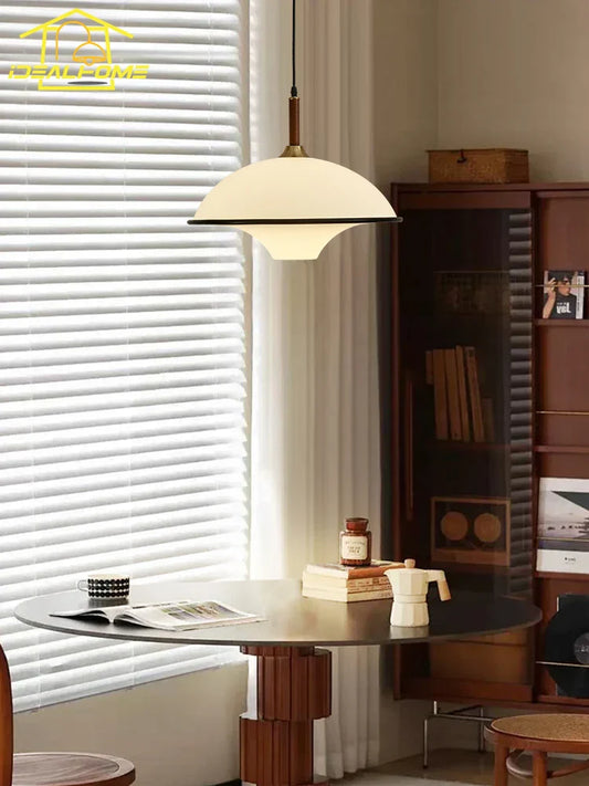 Lámpara colgante DecorBites™ francesa medieval con forma de platillo, LED E27, de diseño acrílico.