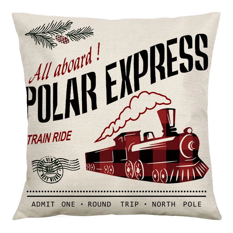 DecorBites™ Christmas Linen Cushion Cover 45x45cm Sofa Home Party Decor