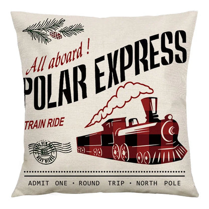 DecorBites™ Christmas Linen Cushion Cover 45x45cm Sofa Home Party Decor