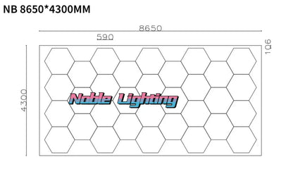 شريط إضاءة LED سداسي الشكل من DecorBites™ مصنوع من الألومنيوم، مصباح سقف على شكل قرص العسل مقاس 5×12 متر