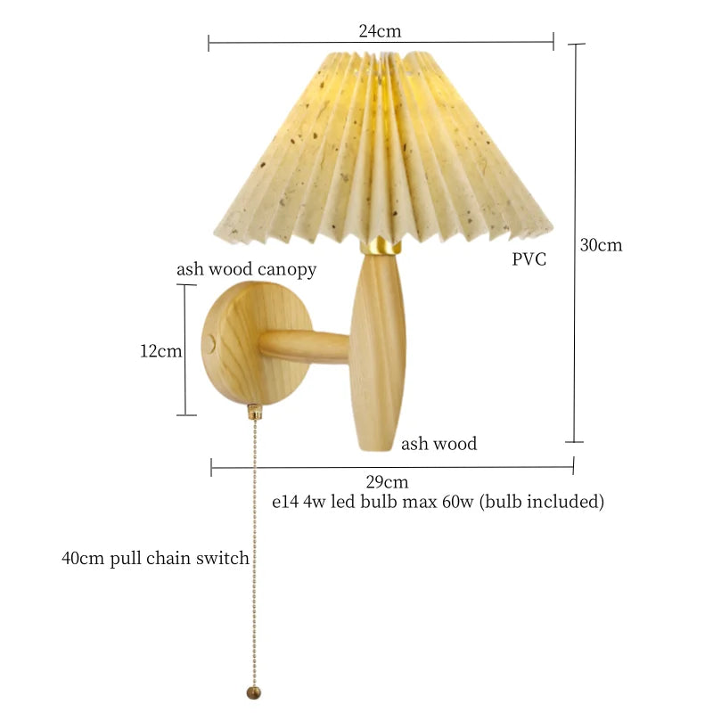 Decorbites™ Luz de pared LED de PVC caqui | Decoración de sala de estar estilo loft | Diseño de madera de nogal vintage