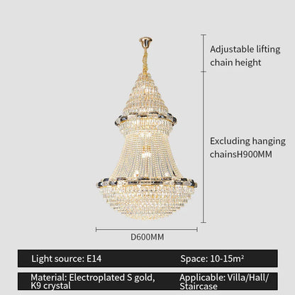 DecorBites™ Crystal Chandelier: Elegant European Luxury Lighting for Living Room, Restaurant, and Bedroom
