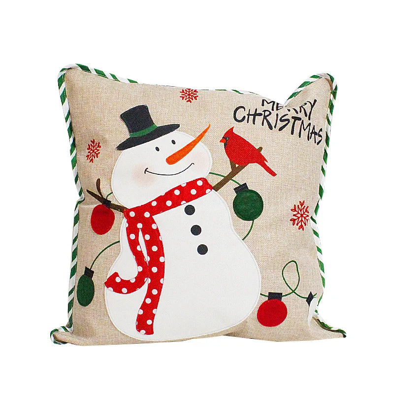 DecorBites™ Christmas Embroidered Pillowcase 45x45cm - Festive Home Decorative Cushions
