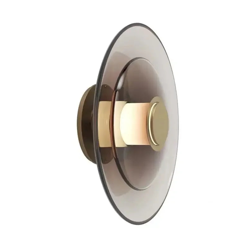 ديكوربايتس™ مصباح حائط قرصي زجاجي كهرماني LED بإضاءة شمعدان عصرية بسيطة