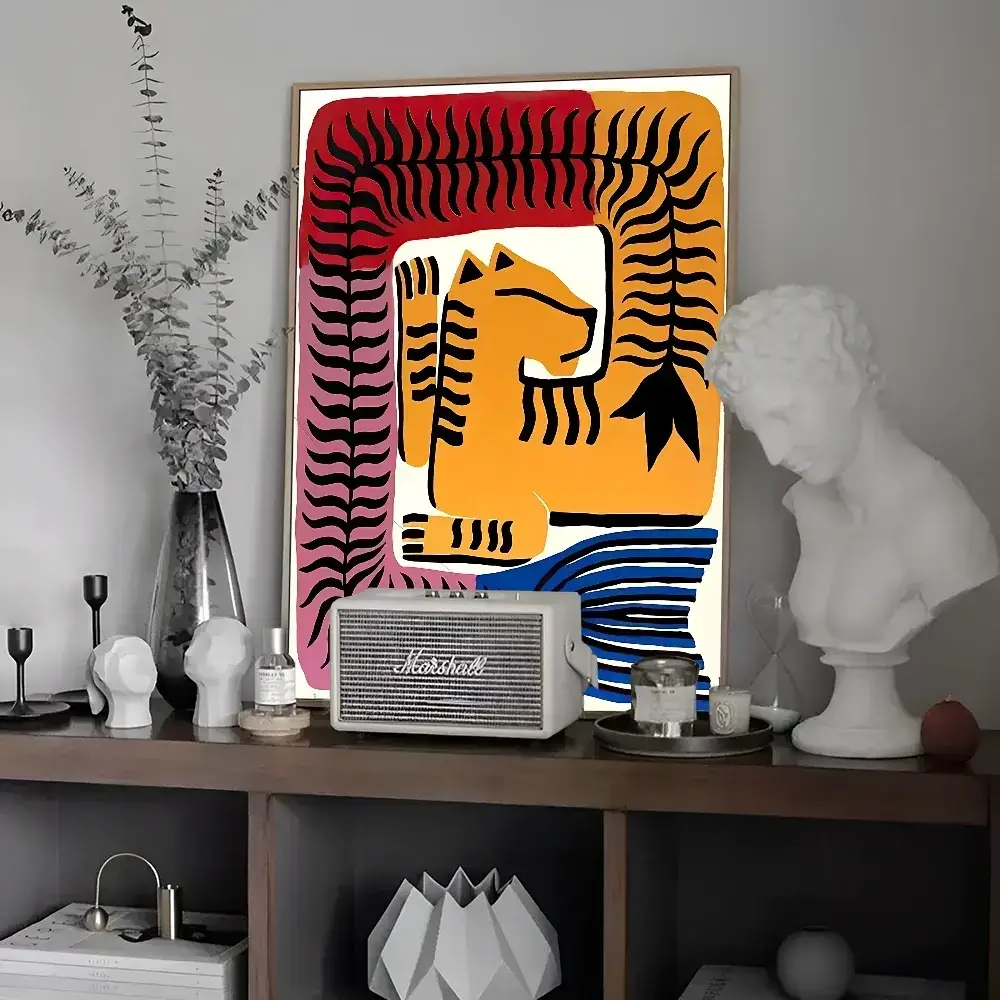 Decorbites™ Buntes Tiger- und Leoparden-Vintage-Poster-Wandkunst