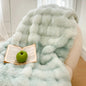 Decobites Gradient Pink Double Layer Faux Fur Winter Blanket