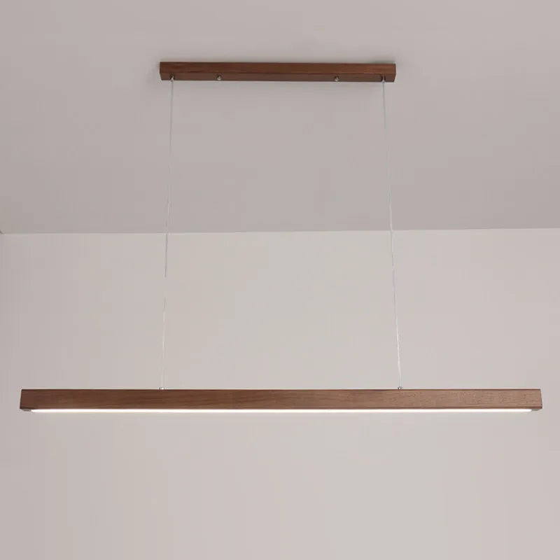 DecorBites™ Dimmable Wooden Pendant Lamp: Long Strip Minimalist Hanging Indoor Lighting