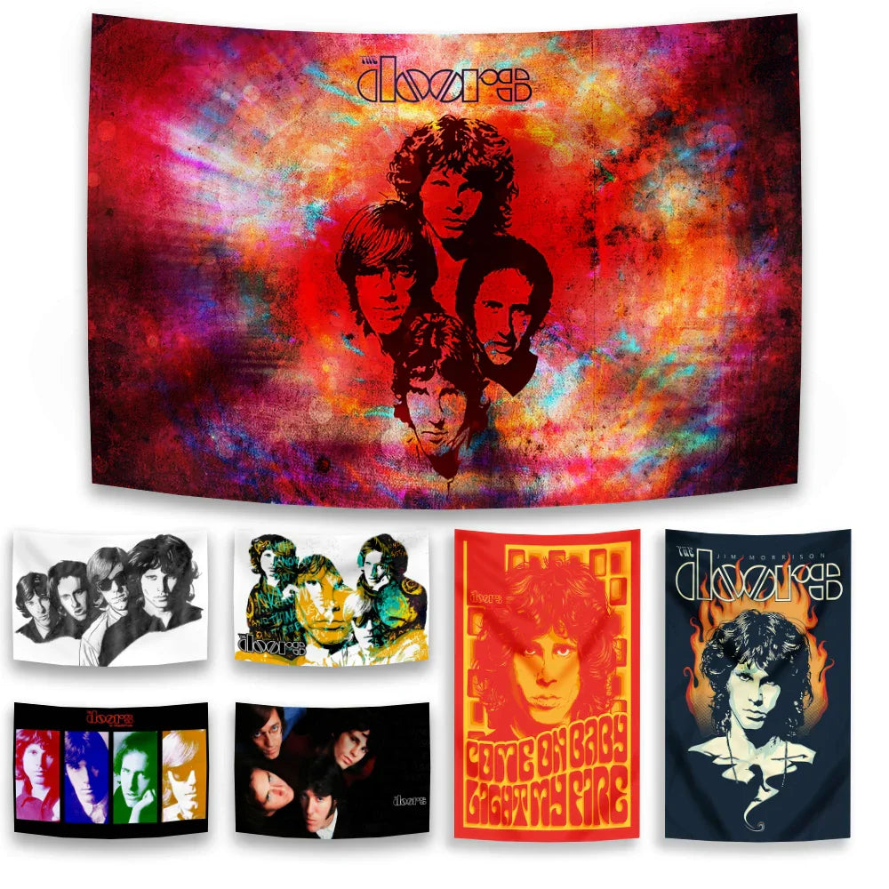 The Doors Rock Band Wall Tapestry by Decobites - Bohemian Bedroom Decor