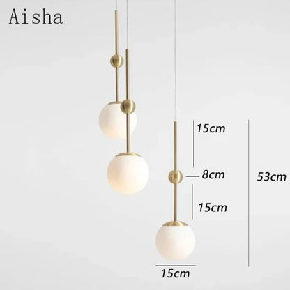 DecorBites™ Gold Glass Chandelier 3-Head Lamp Fixture for Living & Dining Room