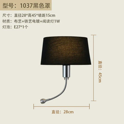 DecorBites™ Elegant Fabric Wall Lamp for Bedside Reading in Modern Nordic Style