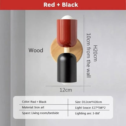 Lámpara de pared de madera con cremallera color crema DecorBites™: Diseño nórdico minimalista para iluminación de dormitorio y sala de estar