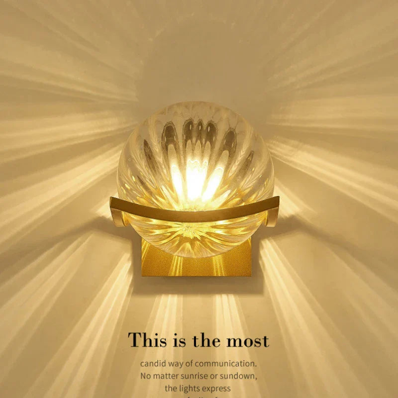 DecorBites™ Gold Glass Ball Wall Lamp for Modern Indoor Lighting Décor