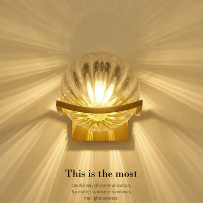 DecorBites™ Gold Glass Ball Wall Lamp for Modern Indoor Lighting Décor