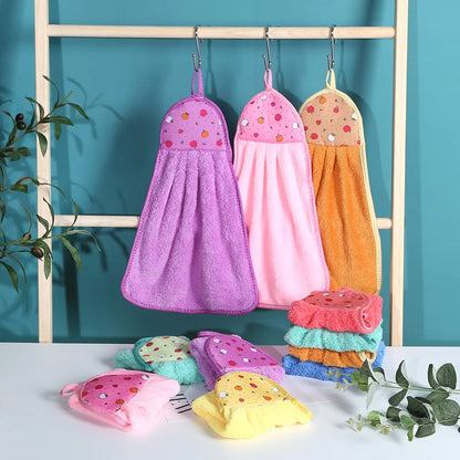 منشفة يد مخملية مرجانية من DecorBites™: أداة تنظيف ماصة للمطبخ والحمام المنزلي