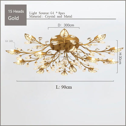 Lámpara de techo de cristal DecorBites™ con luces LED para sala de estar y dormitorio de Samsarah Lighting