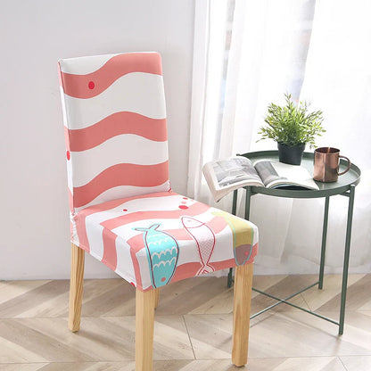 Decobites Stretch Print Chair Cover - Elastic Seat Slipcover