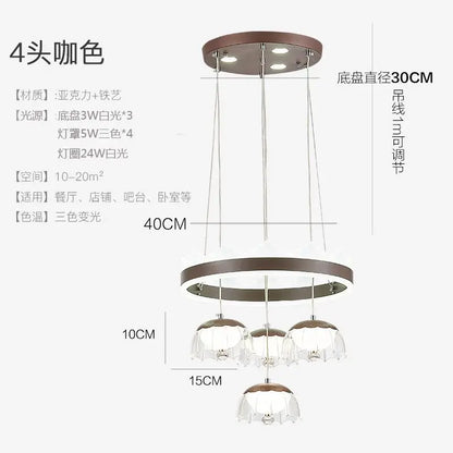 DecorBites™ Elegant 4-Head LED Dining Table Chandelier