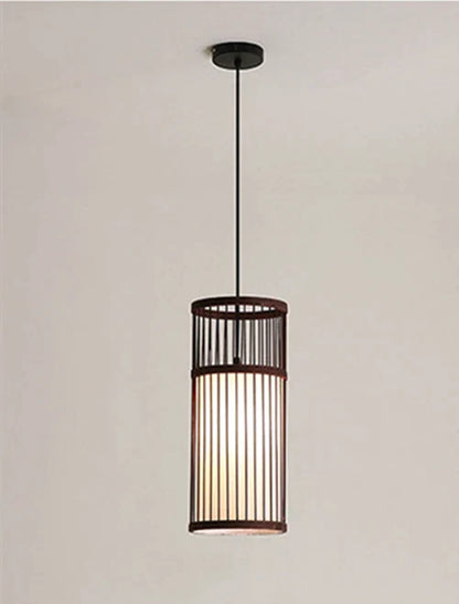 ديكوربايتس™ مصباح معلق خشبي من الخيزران E27 - مصابيح معلقة صغيرة للبار