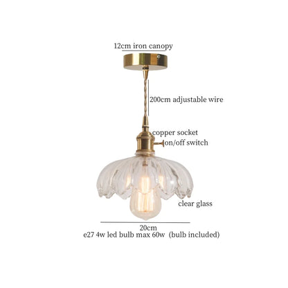 DecorBites™ Brass Glass LED Pendant Lamp for Cafe Bar Restaurant Bedroom Loft